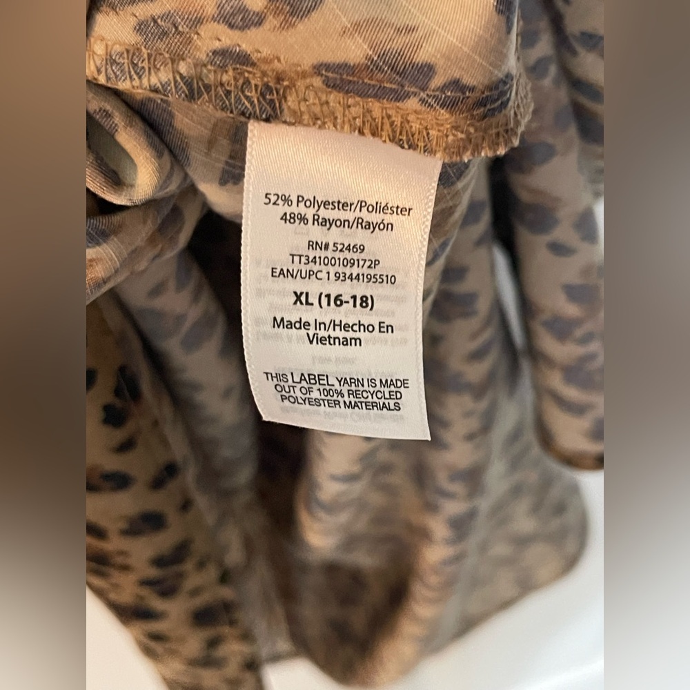 NWT: TIME AND TRUTru Brown Leopard Midi Slip Dress Size 16-18 - Picture 8 of 9